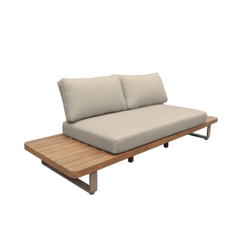 sweeek - Banquette de Jardin Bois d'acacia et Aluminium 2 Places Marron - Latika