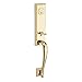 Baldwin Reserve SCDELXCURRTRR003X150 Single Cylinder Del Mar Handleset Right Hand Curve Lever and Traditional Round Rose Lifetime Brass Finish