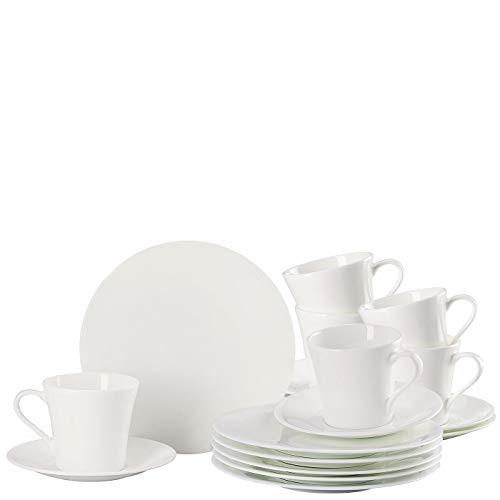 Rosenthal Hutschenreuther Hutschenreuther - Nora - Kaffeeservice - Weiß - Porzellan - 18-teilig