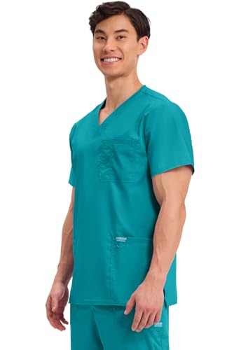 Image of Cherokee WW Revolution V-Neck Scrub Top for Men with 3 Pockets