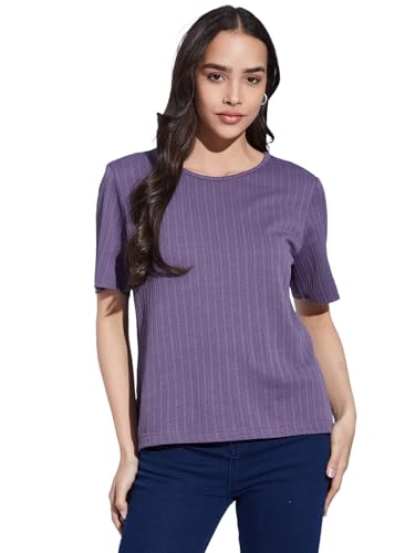 Image of Selvia Women's Solid Regular Fit T-Shirt