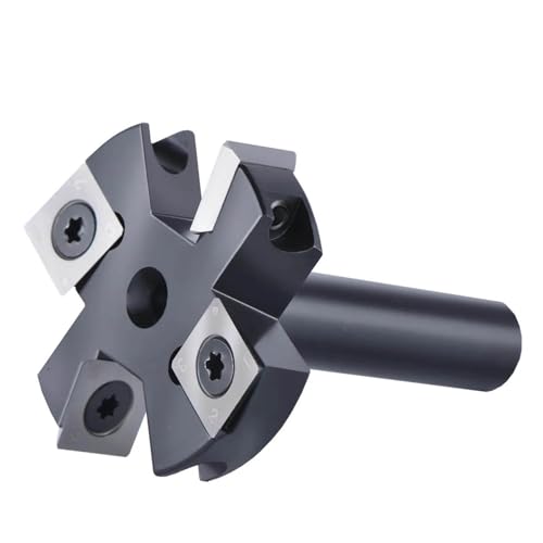 Pangyoo 8mm 12mm Shank Dreanique 2-Flute Wood Planer Bit 38.1mm 45mm Spoilboard Surfacing Router Bit Insert Carbide Slab(IP2F-D45-H12)