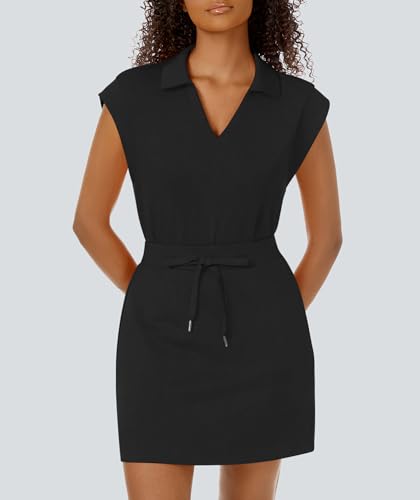 Womens Two Piece Skirt Sets Tennis Outfits Casual Cap Sleeve Lapel Shirt Summer Athletic Sport Short Skort Set4