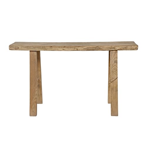 Image of Artissance 35 inch Long 10 inch Wide Elmwood Bench, Natural Wood