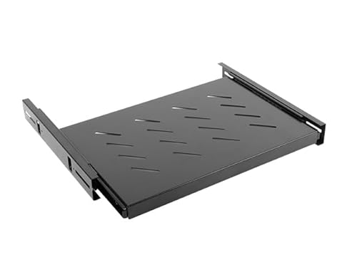 Lanberg Bandeja Deslizante Ak-1006-B Para Armario Rack De 19'/48.26Cm 1U 465X350Mm Hasta 18Kg De Carga Negro