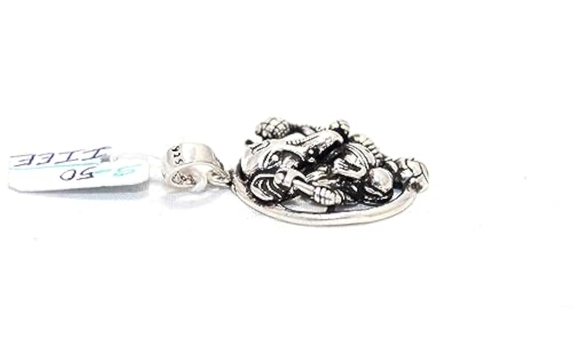 Unisex 925 Sterling Silver Ganesha Pendant, Handmade Gift