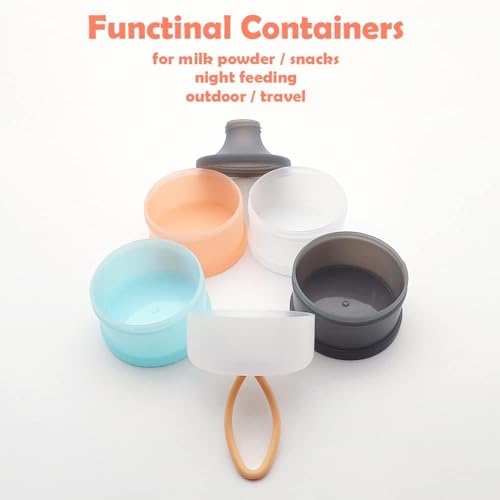 Image of Plastic Baby Formula Container Dispenser On The Go, 5 Compartments Stackable Formula Container For Travel, Baby Milk Powder Kids Snack, Bpa Free Non-Spill Milk Powder Box (ORANGE)