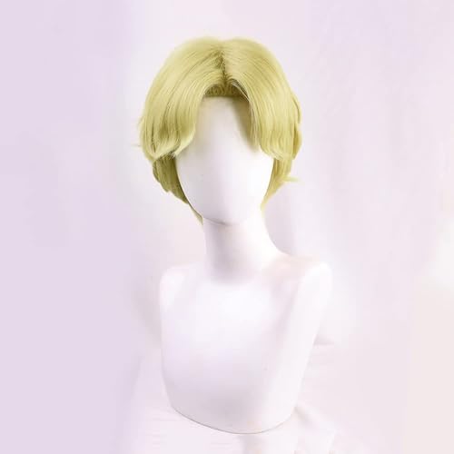 KAPVXRKI Zeke Yeager Cosplay Wig Heat Resistant Synthetic Wigs for Halloween Costume Party Role Play+Wig Cap