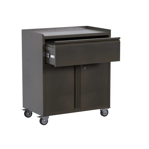 Gangmei Mobile Garage Chest Great For Tools And Supplies, Durable Metal Garage Storage Cabinet With Drawer& 2 Doors Adjustable Shelves Lockable File Cabinet,Tool Cabinets For Home(Retro) #TOP7