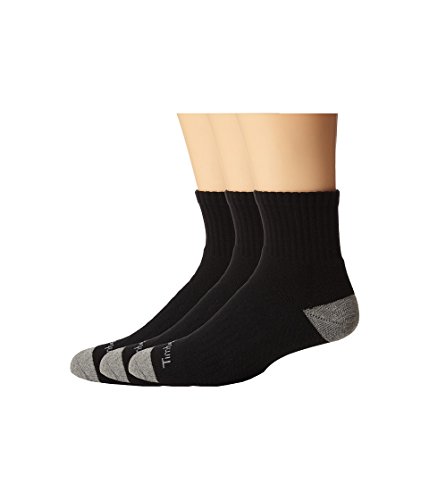 Timberland Men's 3-Pack Quarter Top,Black,Sock Size:10-13/Shoe Size: 6-12(Shoe size 9-12)