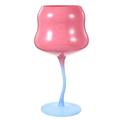FUNOMOCYA Rose Glass Wine Glass Creative Goblet for Party Reusable Twisted Stem for Romantic Dinner Wedding Ceremony