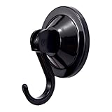 NL HOME Suction Cup Hooks, Powerful Vacuum Wreath Hangers for Glass Door or Window, Set of 4, Black