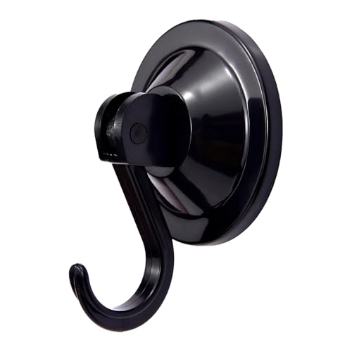NL HOME Suction Cup Hooks, Powerful Vacuum Wreath Hangers for Glass Door or Window, Set of 4, Black