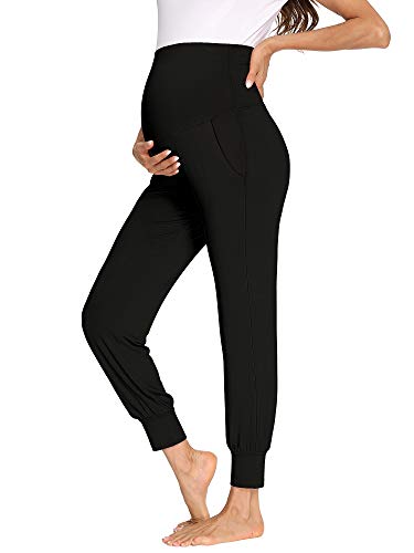 fitglam Women s Maternity Pants Over The Belly Pregnancy Pajamas Lounge Joggers with Pockets