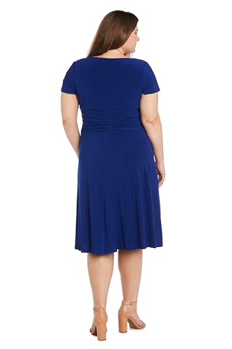 Image of R&M Richards Women's Metallic Foil Print Bodycon Dress W /Draped Capelet - Knee-Length Cocktail Party Outfit