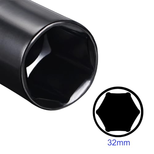 MACHSWON 1/2 Inch Drive - 32mm Deep Impact Socket with 6 Point Design, Heat-Treated Cr-V Steel 78mm Length, Metric Sizes - Image 3