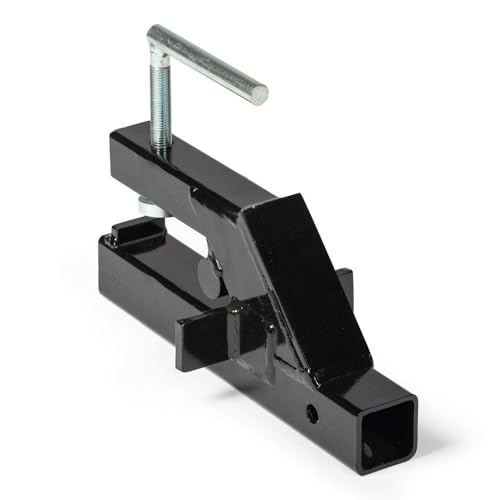 Titan Attachments Clamp-On Tractor Bucket Hitch Receiver Adapter, 2' Receiver Fit, 1,100 LB Towing Capacity, Compatible with 2' Front Bucket Lips, Move Boat, RV, Trailer, Camping Accessories