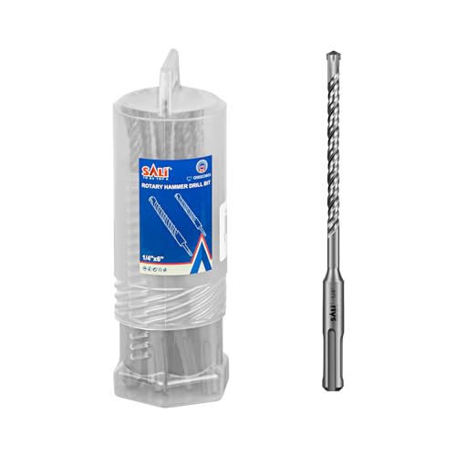 Image of SALI 10PCS 1 /4 inch*6 inch SDS Plus Rotary Hammer Drill Bit Concrete Drill Bit Kit Cross-Type Double Thread Carbide Material Suitable for Brick, Cement Walls, Stone, Hammer Drill Bits
