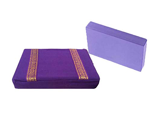 Yoga United - Cotton Yoga block cover Purple (fits a standard block of chips/foams: 305 mm x 205 mm x 50 mm)