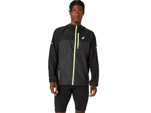 ASICS Men's Fujitrail Packable Windbreaker Running Jacket, L, Performance Black/Performance Black