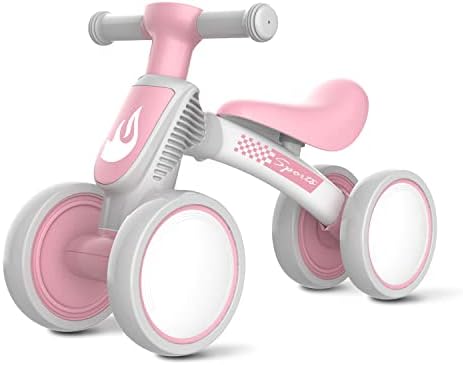 Baby Balance Bike Toys for 1 Year Old Girl Gifts, 10-36 Month Toddler Balance Bike, No Pedal 4 Silence Wheels & Soft Seat Pre-School First Riding Toys, One Year Old Girl Birthday Gifts