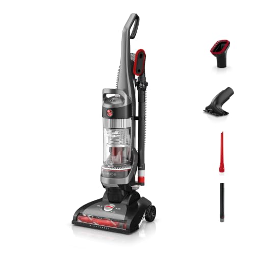 Hoover WindTunnel Cord Rewind Pro Bagless Vacuum Cleaner, Corded Upright Vacuum Cleaner for Carpet and Hard Floor, Multi-Cyclonic Filtration, 25ft Auto-Rewind Cord, 5-Height Adjustment