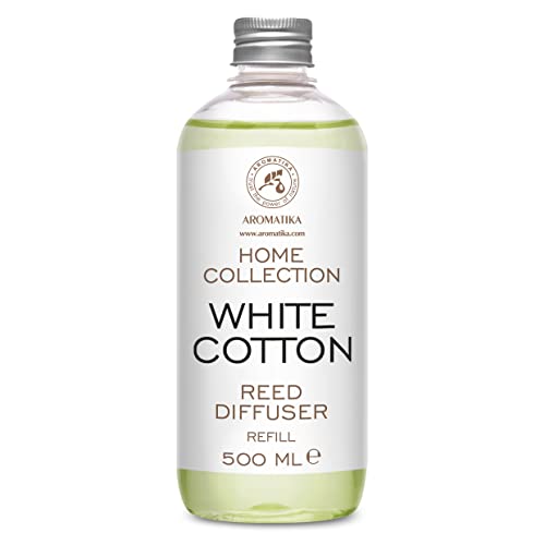 Recambio de Difusor Algodón Blanco 500ml - Difusores de Aromáticos - Difusor Perfumado - Ambientador de Varillas de Rattan- Fragancia para Habitación - Difusor Carrizo - Relleno Difusor