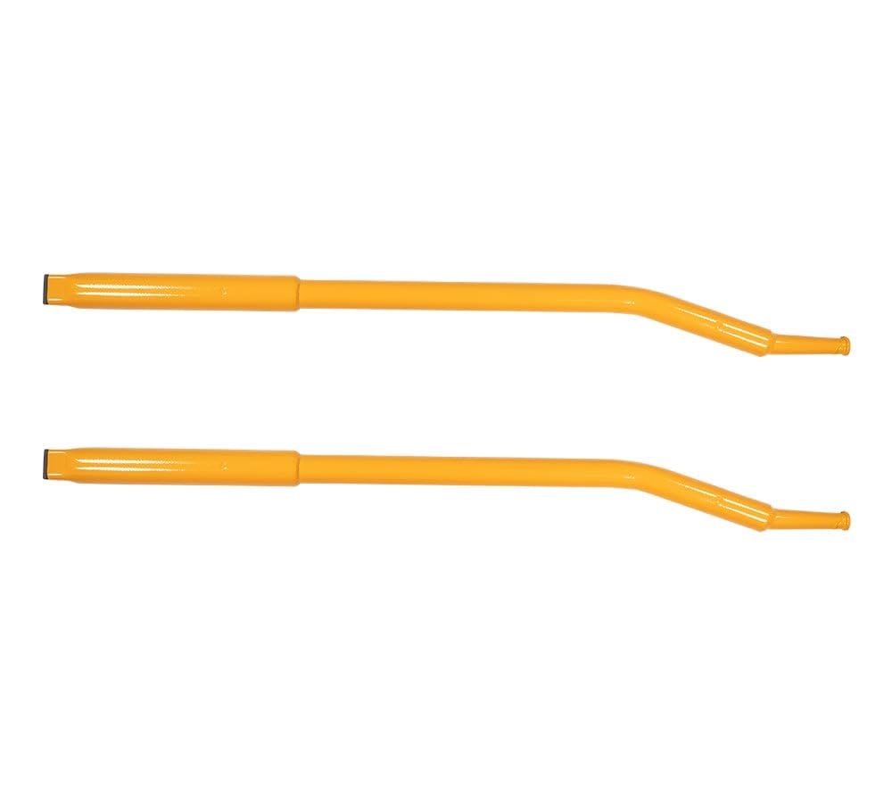 (2 Pack) 34" Combination Winch Bar for Flatbed Trailer - Yellow Coated Steel Flatbed Winch Bar with Non-Slip Handle &amp; Slip Resistant Tip for Secure Operation