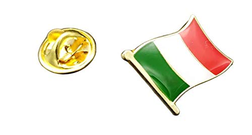 Gemelolandia | | Pin de Solapa Bandera Mastil Italia 16x15mm | Pines Originales Para Regalar | Para las Camisas, la Ropa o para tu Mochila | Detalles Divertidos