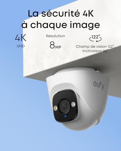 Caméra Surveillance Tourelle E41 PoE eufy 4K UHD Extérieure