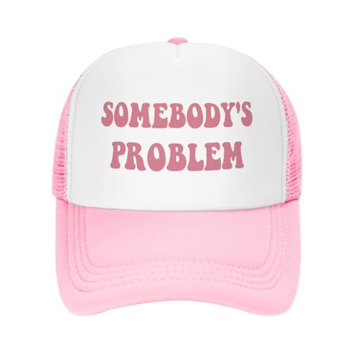 Generic Somebody's Problem Trucker Hats for Women Pink Men Funny Trucker Pink Hats for Men
