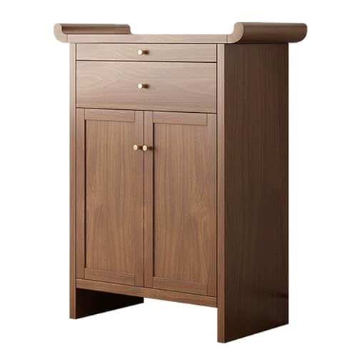 Gabinete de meditación de madera con cajón de almacenamiento y estante ajustable para exhibición de incienso y práctica espiritual