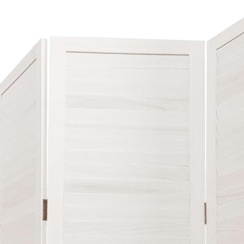 Paravent blanc pliable en bois paulownia brise-vue salon - 6