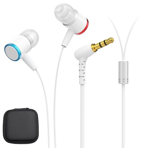 ZIDDAR Auriculares de 3,5 mm para gafas de realidad virtual, cómodos y con aislamiento de ruido, con pequeña bolsa de almacenamiento