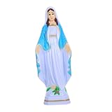 Gadpiparty Marienstatue Kunststoff Figur Religiöse Katholische Muttergottes Skulptur Desktop Dekoration Geschenk für Kirche und Zuhause 35cm