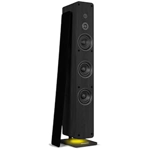 Audizio Arco - Standlautsprecher Aktiv, Bluetooth 5.4 & DAB Radio, 160 Watt HiFi Lautsprecher Musikanlage & Heimkino Soundsystem, Ambiente Licht - USB, AUX, Optical, Fernbedienung - Schwarz
