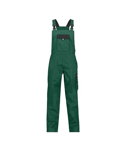 DASSY® Calais Zweifarbige Arbeitslatzhose - Größe 62 - FLASCHENGRÜN/SCHWARZ