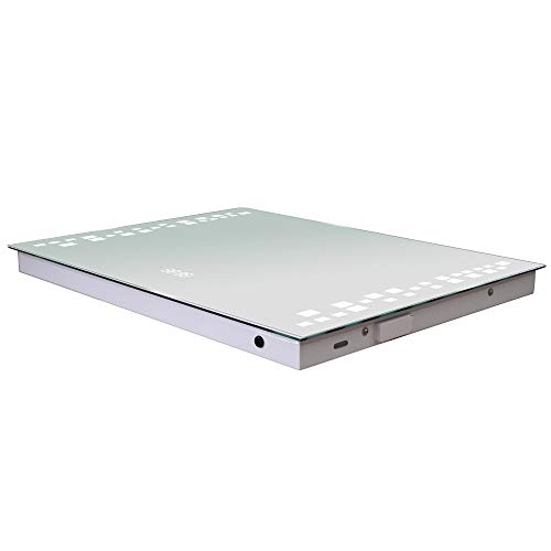 Warmiehomy Bathroom Mirror with LED Lights Sensor Switch Bathroom Mirror with Demister Pad for Makeup Shaving Wall Mounted 80x60cm