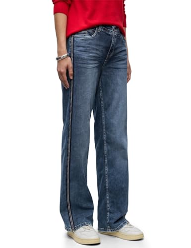 Jean rayé Gallon Femme Street One avec bandes latérales graphiques