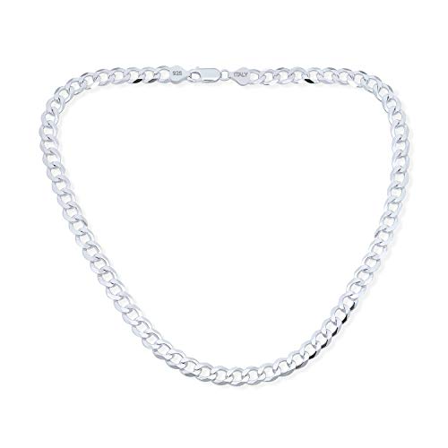 Bling Jewelry Mens Solid 3-9MM Franco Square Box or Strong Diamond Cut .925 Sterling Silver Miami Cuban Curb Chain Necklace For Men Teens Women 16, 18, 20, 24 Inch2