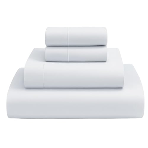 MyGiza Sheets,100% Certified Giza Egyptian Cotton Sheets-King Size Giza Cotton Sheets Set to Fit Upto 18 Inches Deep Mattress (4 Pcs) White