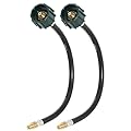 Flame King E15INPT-X2 Pigtail Hose Connectors for RV, Van Or Trailer, Propane Tank 2-Stage Auto Changeover Regulators, 15 inches (2-Pack), Black/Green