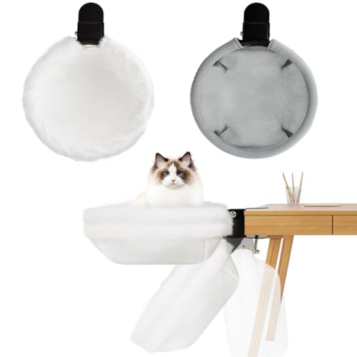 Pletpet Foldable Cat Desk Bed with Soft and Breathable Tow Fabric Bags, 12