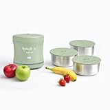 BABYBOO Tragbarer Babykostwärmer mit extra Innenschalen | Babynahrung mit Akku, App-Steuerung, 70 W, LED-Ring, bis zu 45 °C, abnehmbarer Behälter, USB-C – Zuhause und Reisen