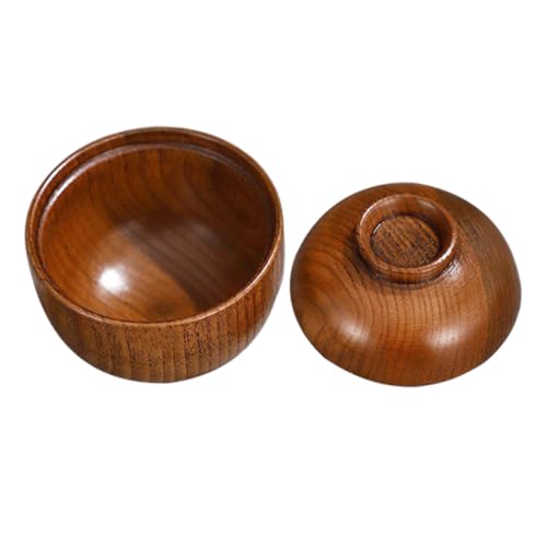 LIGIGWASH 酸?木製蓋付き和風ライスボウル 耐久性と多用途性 小スープ フルーツ スナック用 伝統的な食器 レストラン 家用テーブルウェア