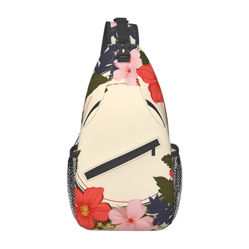 Sac à bandoulière léger couronne de fleurs noir à double fonction
