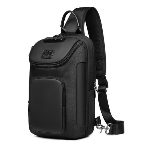 Image of reeyee Sling Crossbody Bag Men, Travel Hiking Shoulder Chest Bag Backpack | Anti-Theft Combination Lock,Fits 11 inch Tablet,Waterproof,Durable Fabric,Multi-compartment, storage,strap,for Commuting