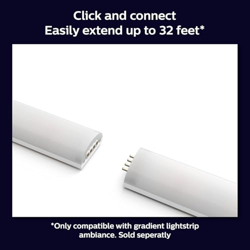 Image of Philips Hue Gradient Ambiance Lightstrip 1m /3ft Extension, Compatible with Alexa, Apple Homekit and Google Assistant, Bluetooth Compatible, Flowing Multicolor Effect, Requires Base Kit