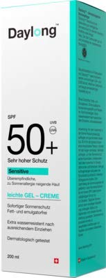 Sensitive Sunscreen Gel-Cream SPF50+, Face and body, Very sensitive skin with a tendency to be allergic to the sun, 200ml Gel-SPF50+ Cream, Face and body, Very sensitive skin with a tendency to be allergic to the sun, 200ml