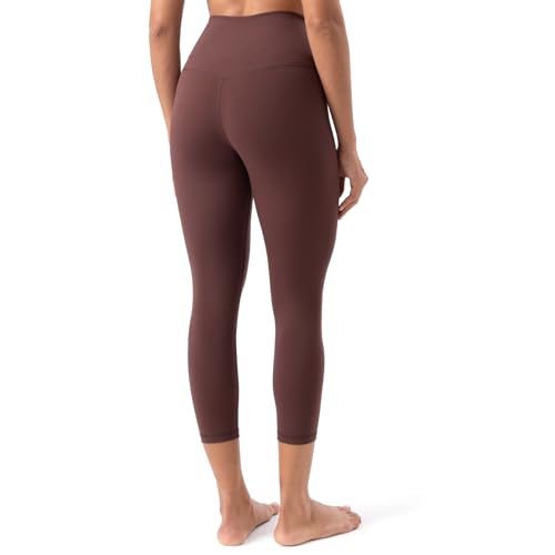YUNOGA Women's Buttery Soft 21" Inseam Yoga Pants, High Waisted Tummy Control Workout Running Capri Leggings4